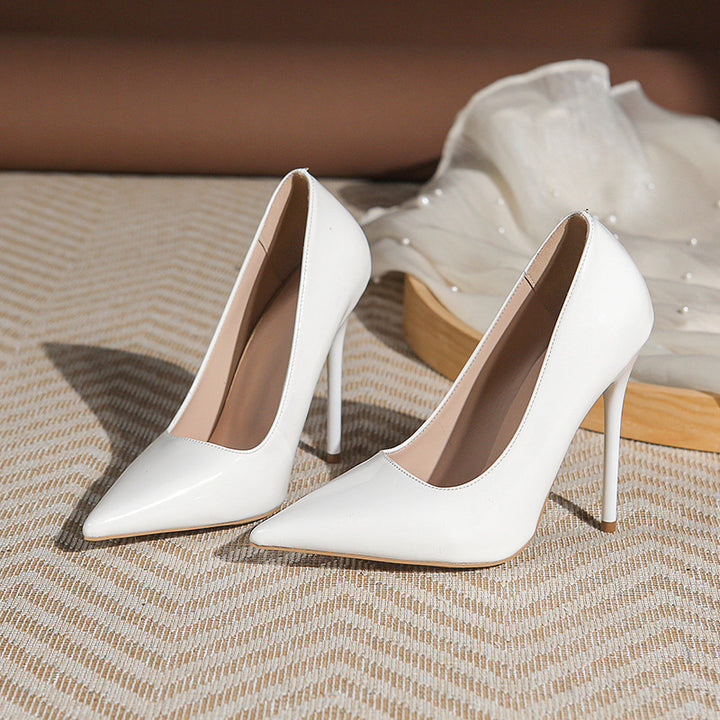Damen Elegante spitz zulaufende Lackpumps mit extra hohem Stilettoabsatz Drune