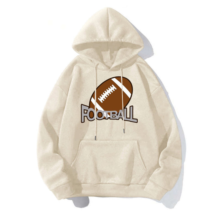 Damen Sportlicher Kapuzenpullover mit Football-Motiv Drune