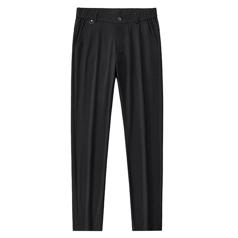 Herren leichte Reisehose mit elastischem Bund, geradem Bein, Reißverschluss-Details und seitlichen Eingrifftaschen Drune
