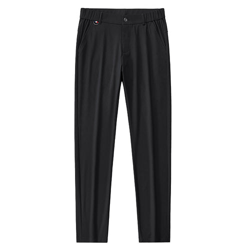 Herren leichte Reisehose mit elastischem Bund, geradem Bein, Reißverschluss-Details und seitlichen Eingrifftaschen Drune