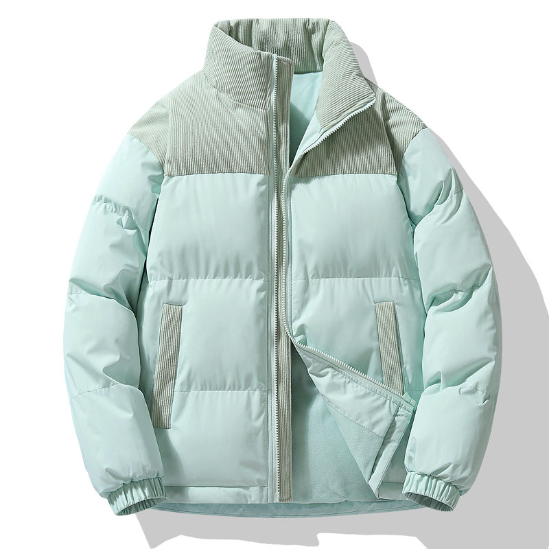 Damen Steppjacke mit Cord-Einsätzen, wattierter Thermofüllung und Stehkragen Drune