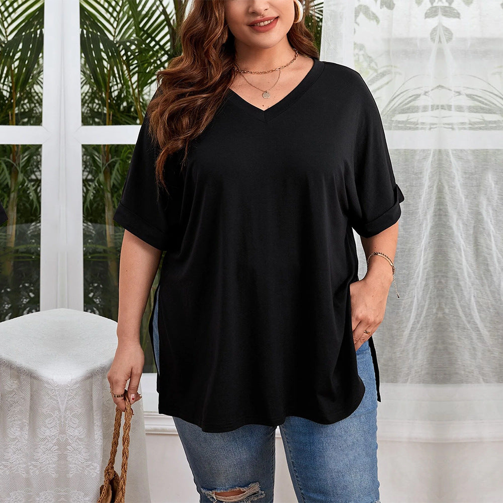 Damen V-Ausschnitt T-Shirt Drune