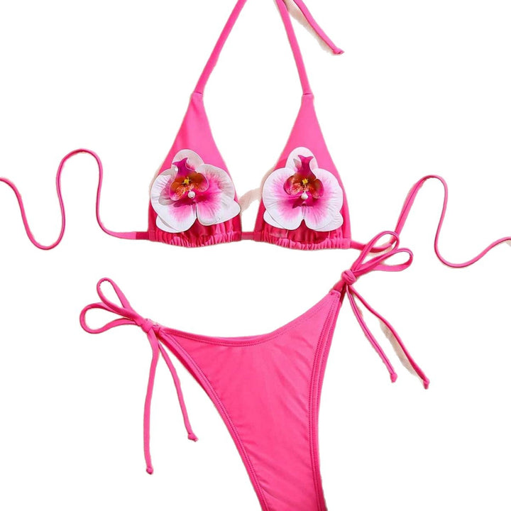 Damen Floral verziertes Triangel-Bikini Drune