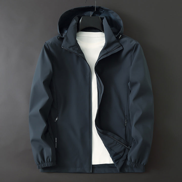 Herren Funktionale Slim‑Softshell‑Kapuzenjacke mit wasserabweisender Beschichtung und elastischen Bündchen Drune