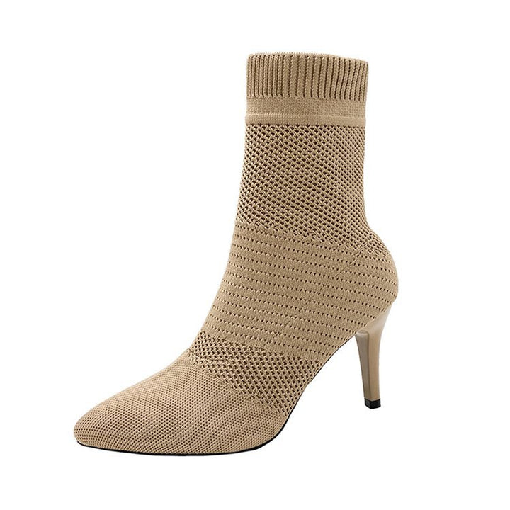 Damen Stiefeletten mit elastischem Strickoberteil und elegantem Absatz Drune