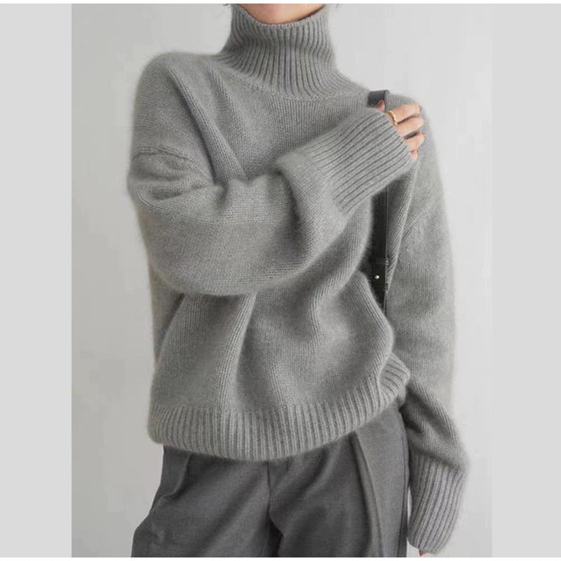 Damen Kuscheliger Rollkragenpullover aus hochwertiger Wolle Drune