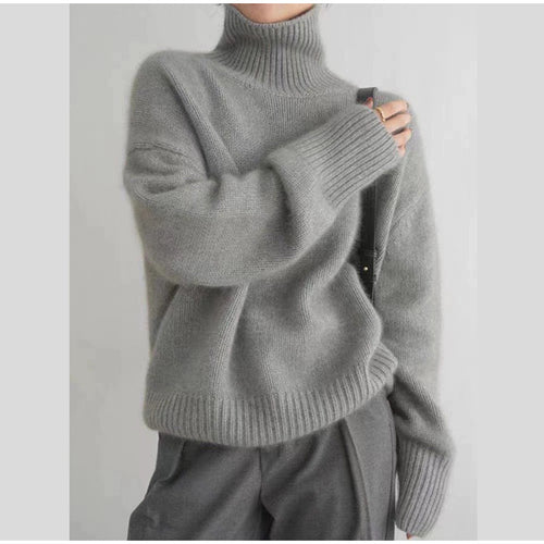 Damen Kuscheliger Rollkragenpullover aus hochwertiger Wolle Drune