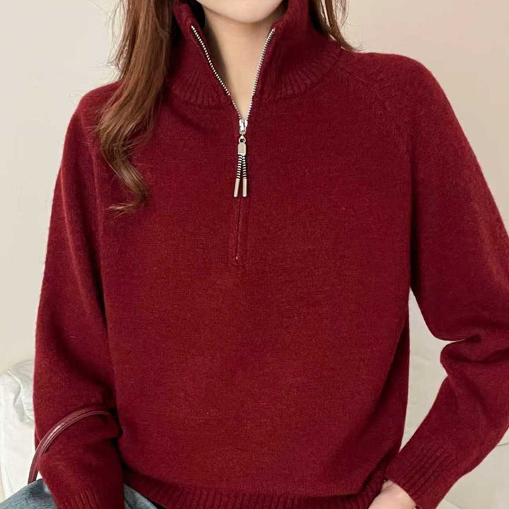 Damen Kuscheliger Pullover mit Stehkragen Drune