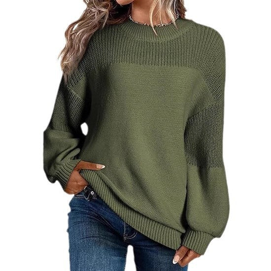 Damen Modischer Strickpullover mit überschnittenen Schultern und lässigem Schnitt Drune