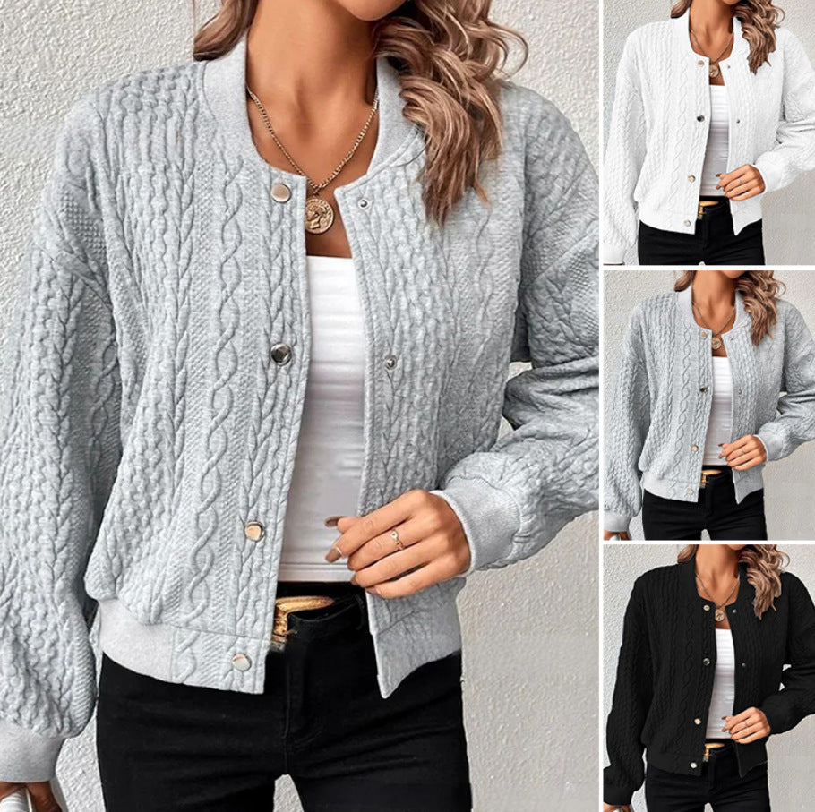 Damen Strickjacke mit Struktur und Knopfleiste Drune