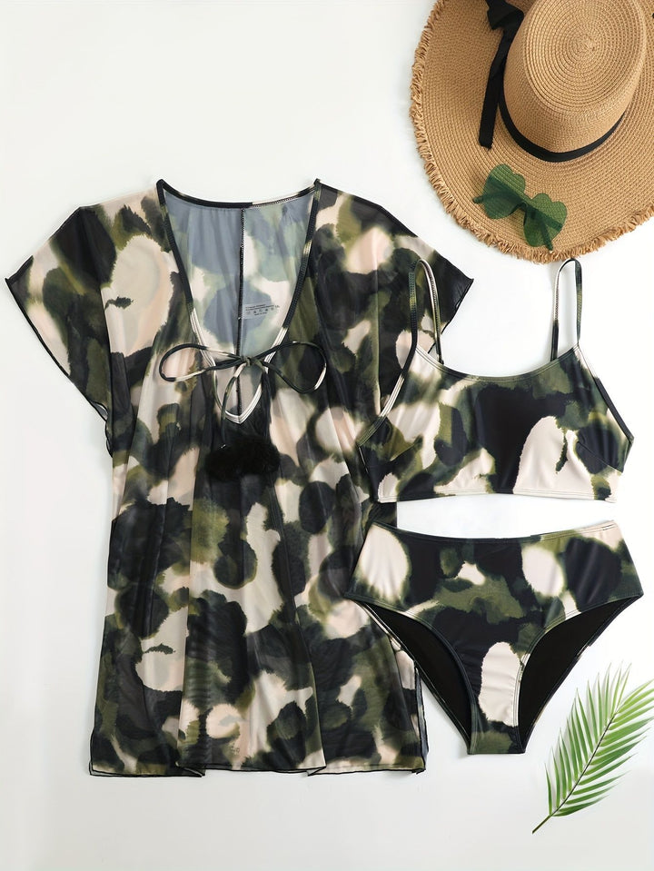 Damen Bademode mit transparentem Kimono Drune