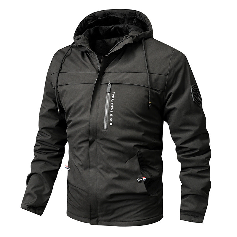 Herren nan gepolsterte Softshell-Thermojacke mit Kapuze und kuscheligem Fleecefutter Drune