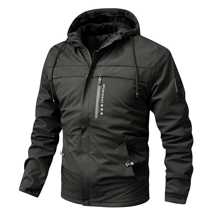 Herren nan gepolsterte Softshell-Thermojacke mit Kapuze und kuscheligem Fleecefutter Drune