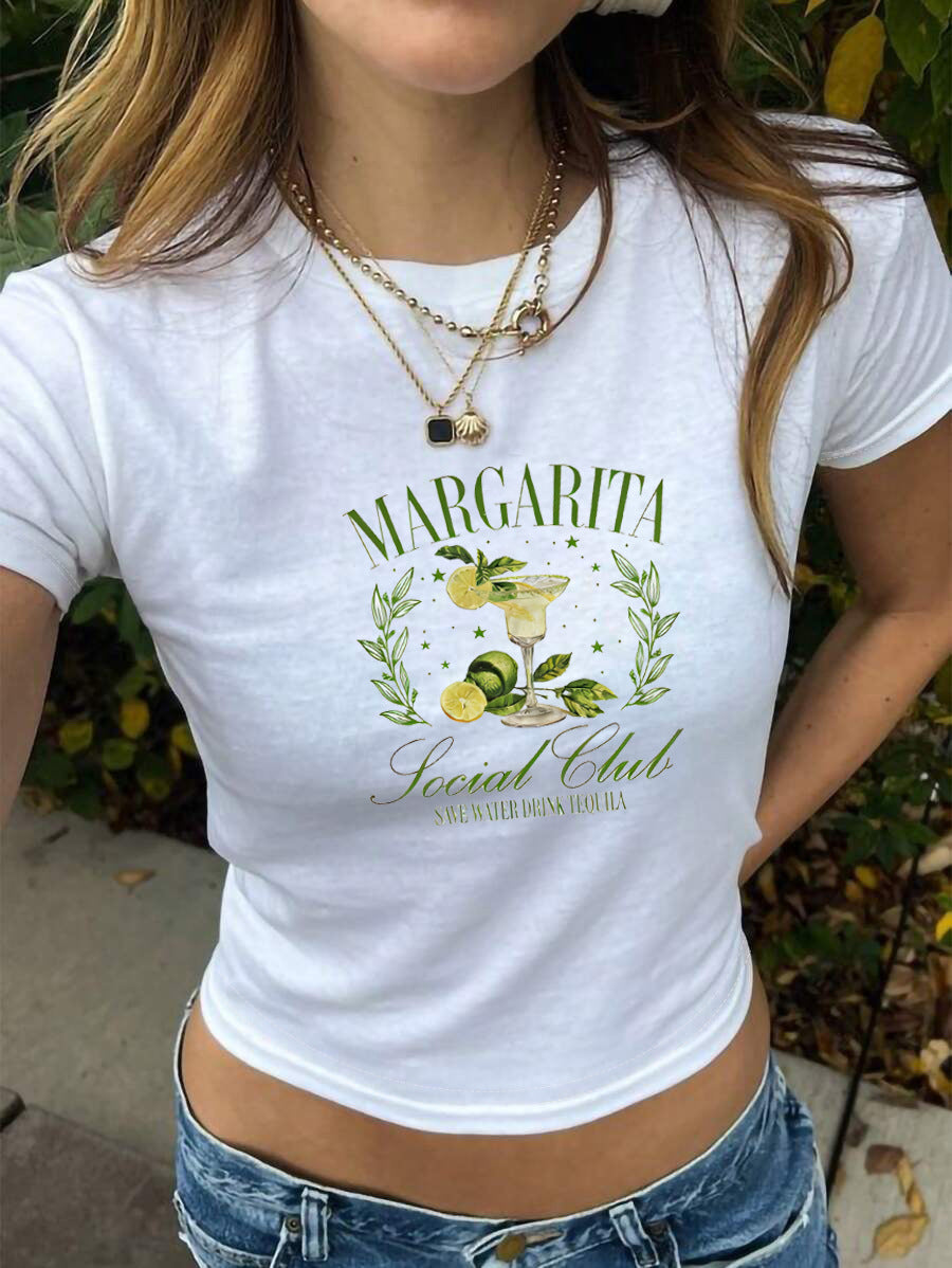 Damen Crop-T-Shirt mit kreativem Bärenmotiv und witzigem Spruch Drune