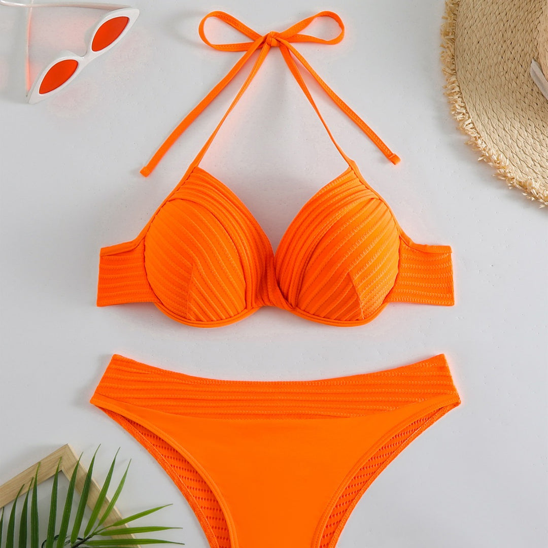 Damen Push-Up Bikini mit raffiniertem Rippendesign Drune