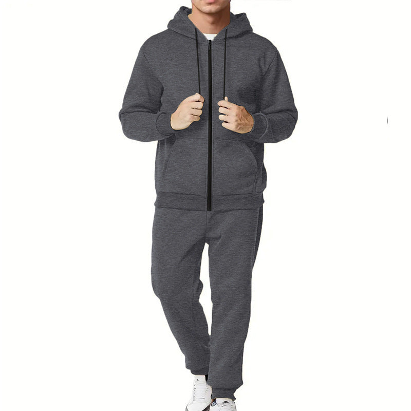 Herren nan zweiteiliges Zip-Hoodie und schmal zulaufende Jogginghose aus French Terry Drune