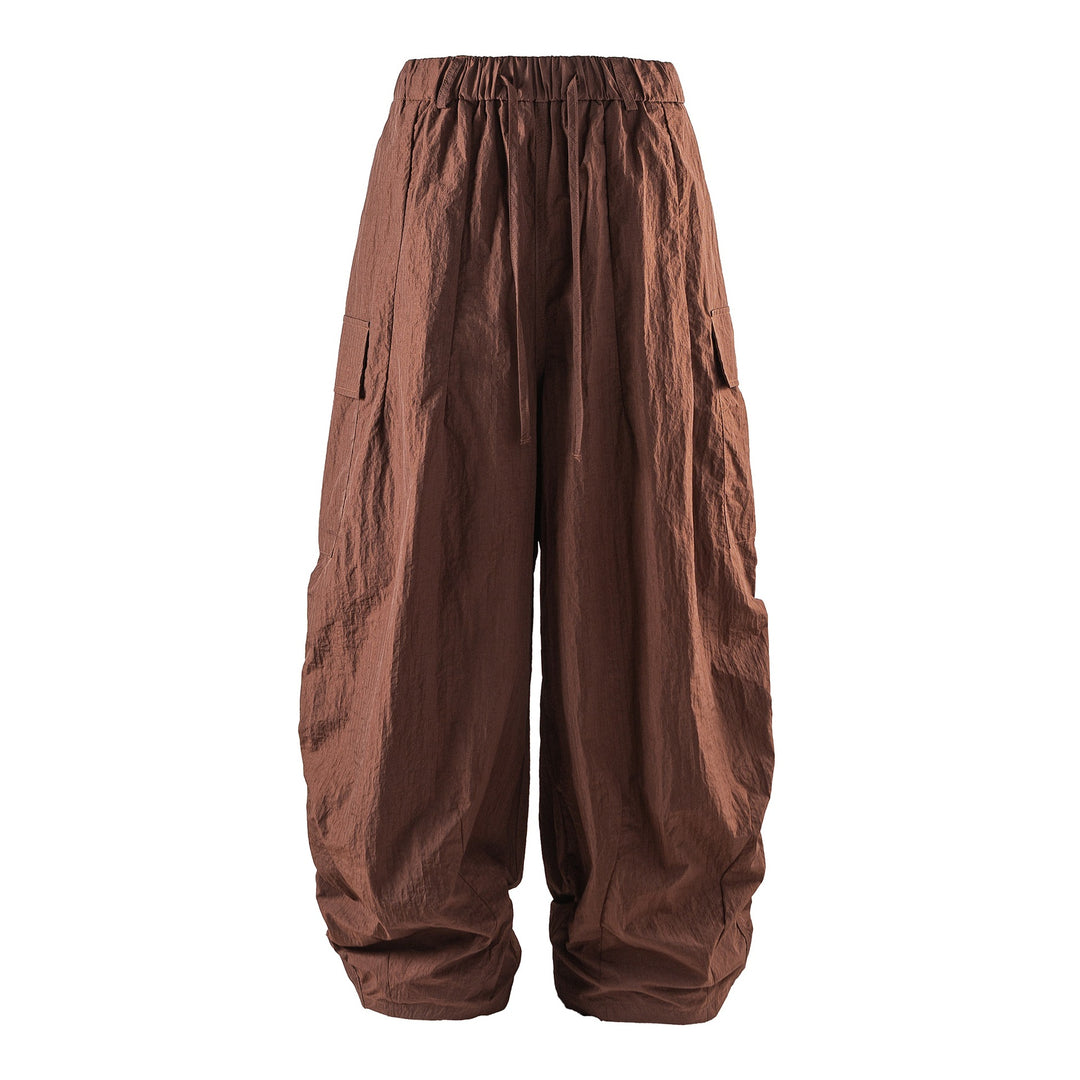 Herren Leichte Crinkle‑Optik Cargo‑Jogginghose mit elastischem Bund und Kordelzug Drune