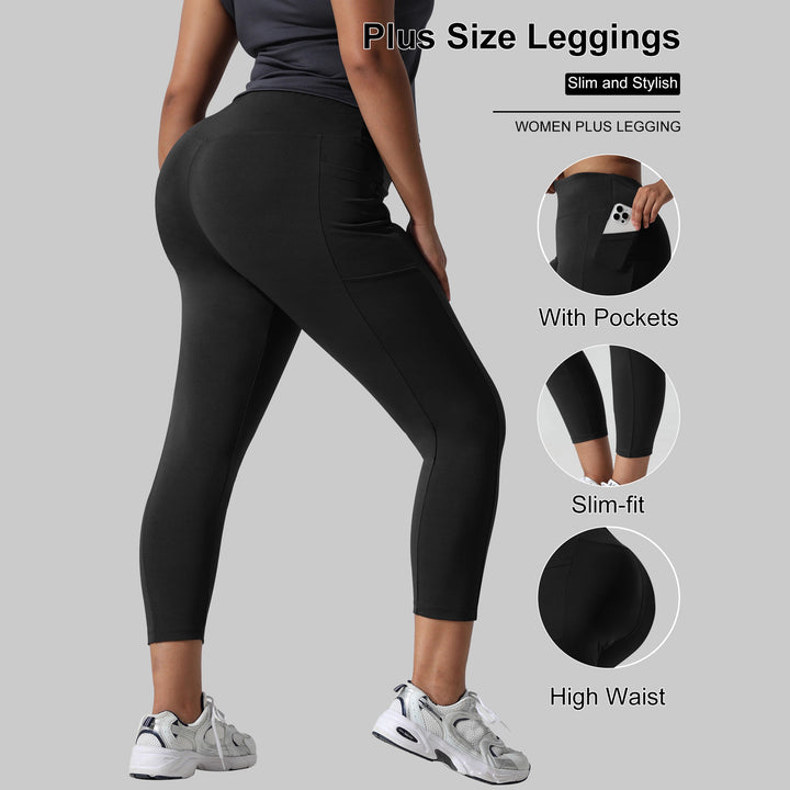 Damen Capri-Trainingstights mit hohem Bund, Slim-Fit und seitlichen Taschen Drune