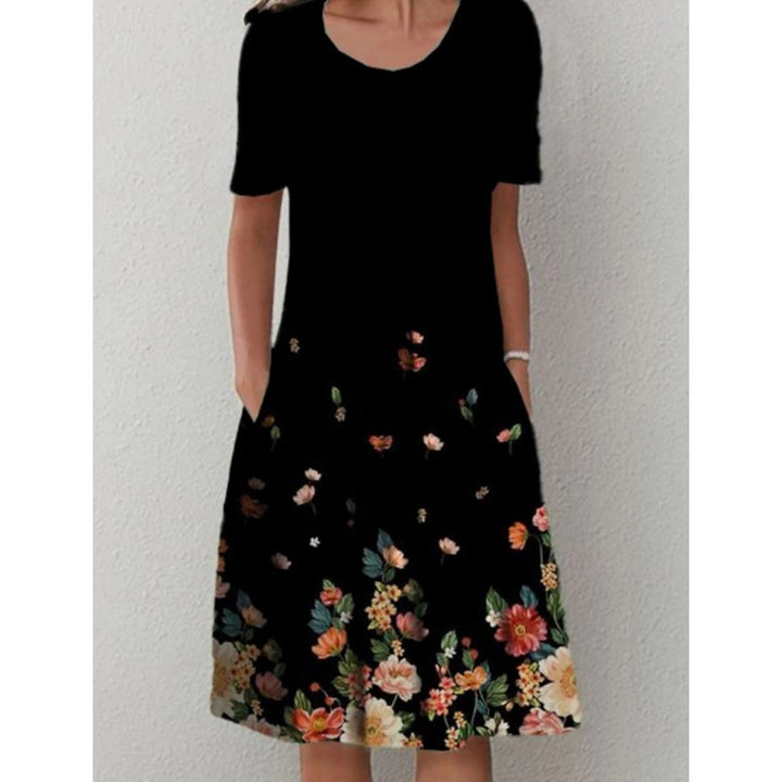 Damen Freizeitkleid mit verspieltem Blumendruck und praktischen Taschen Drune