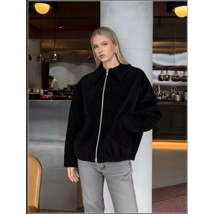 Damen lässige Echtlederjacke Drune