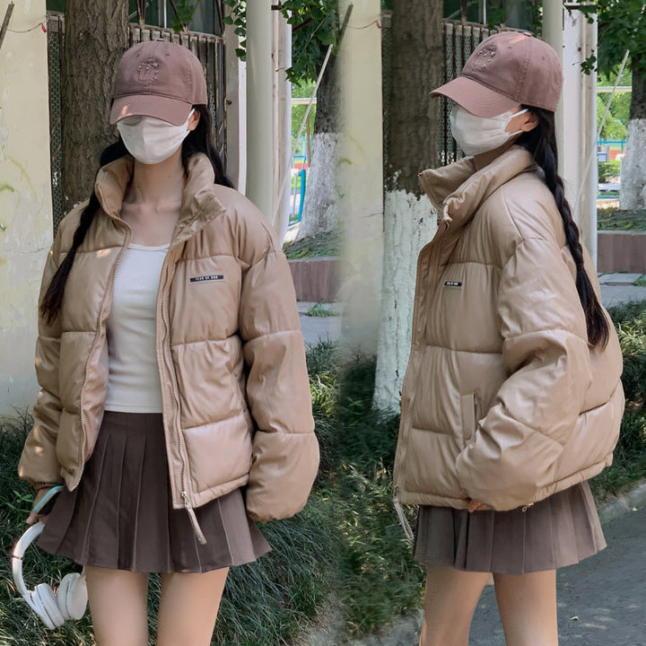 Damen Modische sowie isolierte Pufferjacke mit hochschließendem Kragen und seitlichen Reißverschlusstaschen Drune