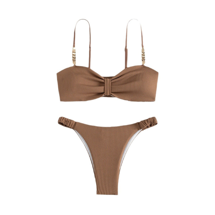 Damen Bustier-Bikini mit elegantem Schleifen-Design und modischen Akzenten Drune