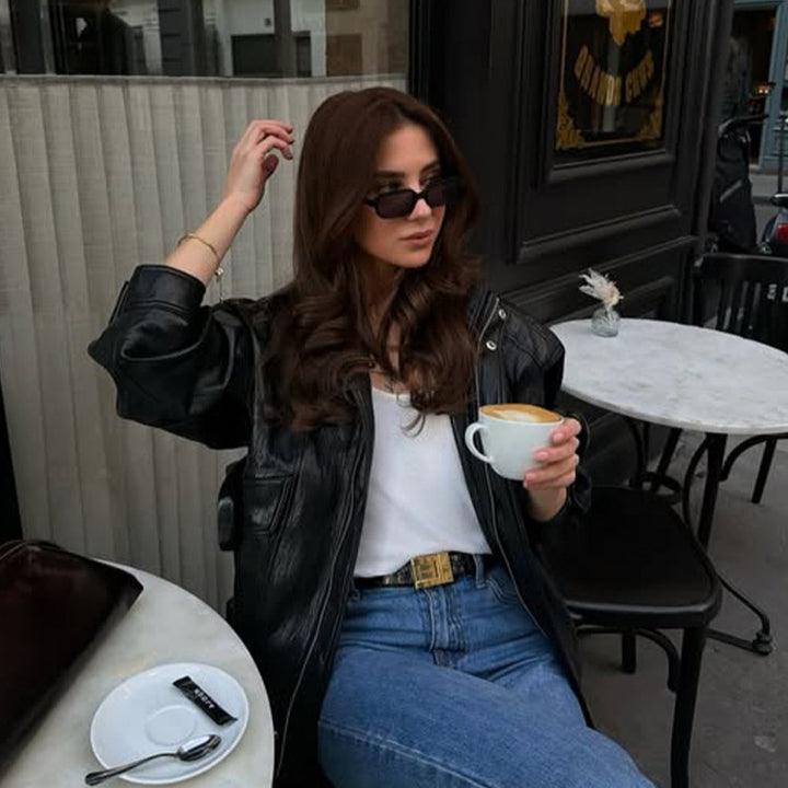 Damen Gerade geschnittene Jeans mit hoher Taille, rohem Saum und leichtem Bootcut Drune