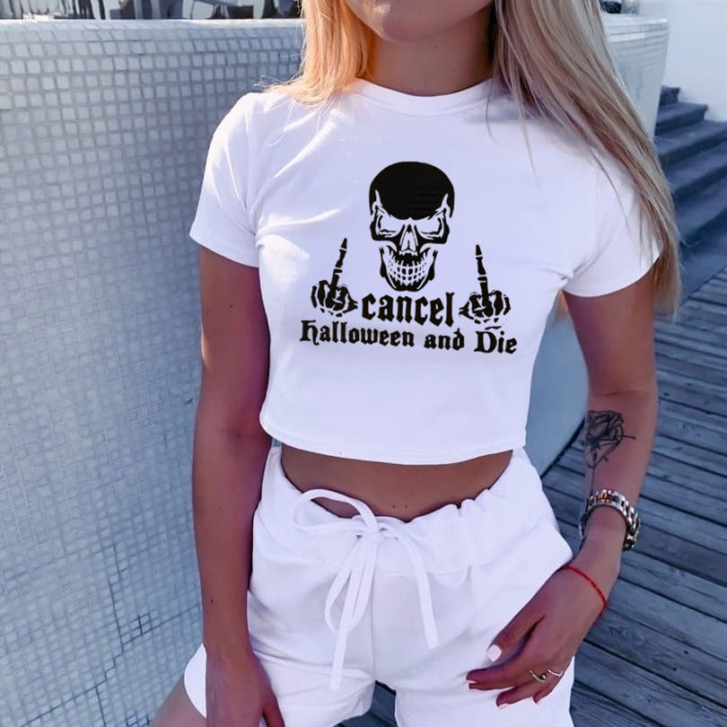 Frauen Grafik Crop Top Drune