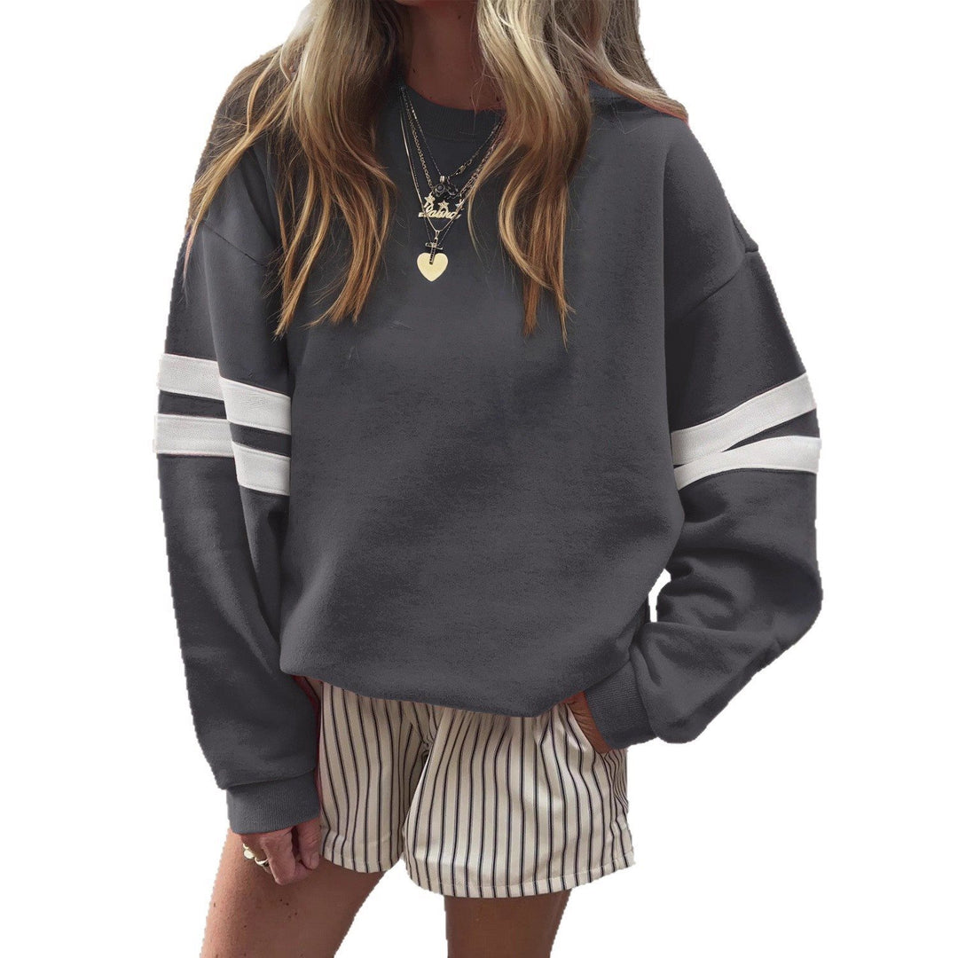 Damen Weit geschnittenes Sweatshirt mit Kontraststreifen an den Ärmeln Drune