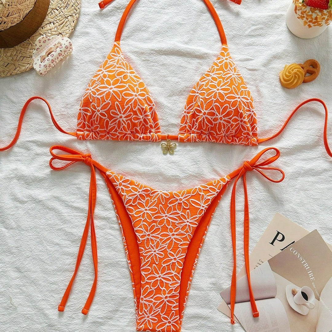 Damen Bikinitop und Spitzen-Bikiniunterteil Drune