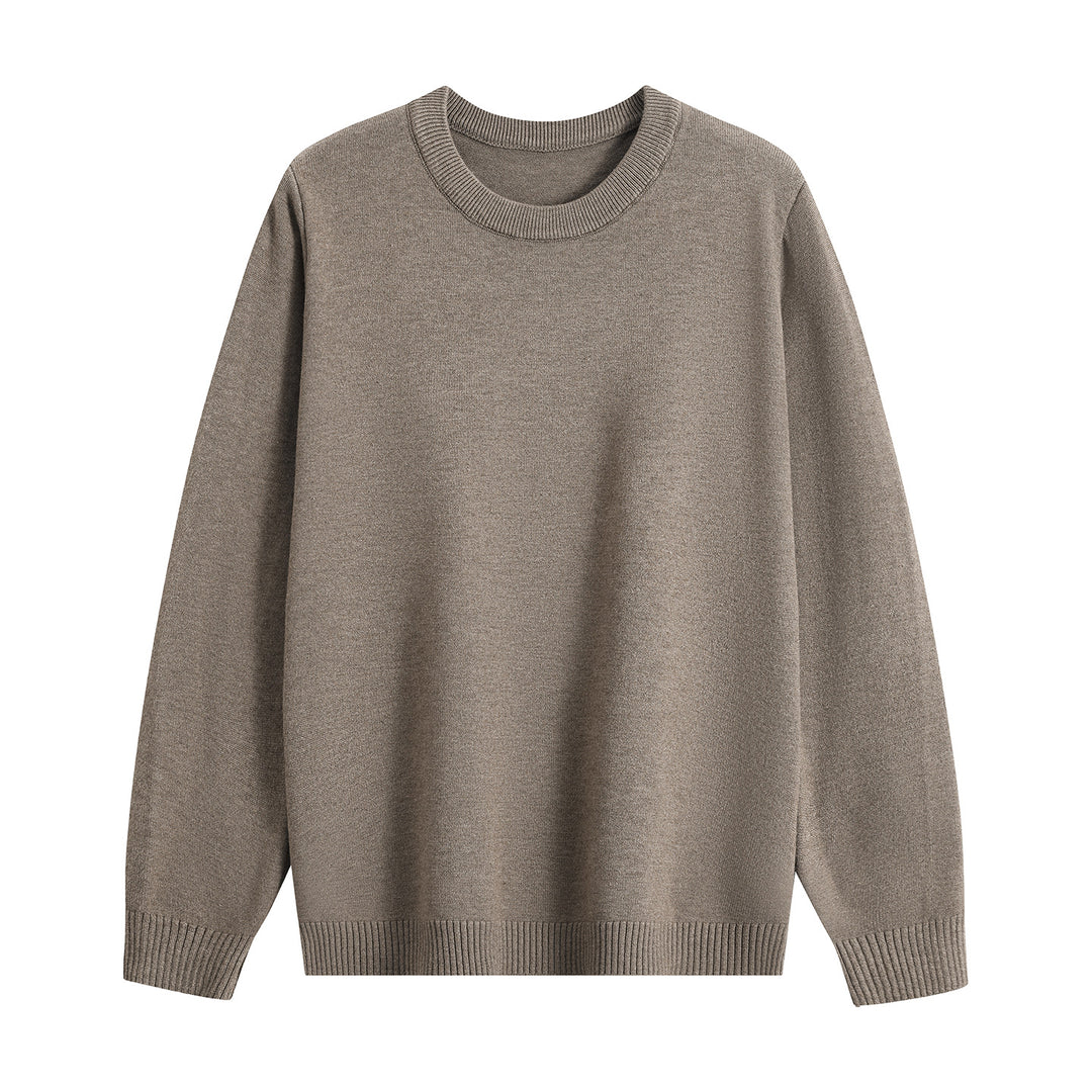 Unisex Oversize Rundhals-Pullover aus schwerer Baumwollmischung mit gerippten Bündchen Drune
