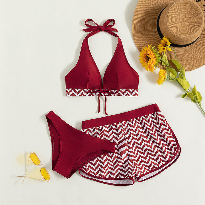 Damen Sport-Bikini-Set mit hoch geschnittenem Oberteil und komfortablen Shorts Drune