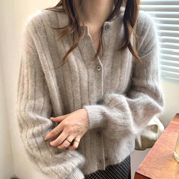 Damen feiner Strickcardigan mit eleganten Knopfdetails und weichem Material Drune