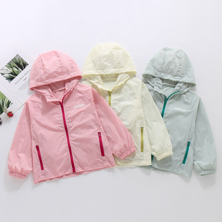 Damen nan ultraleichte Kapuzen-Nylonjacke mit UV-Schutz, winddichter Ausstattung und Reißverschlusstaschen Drune