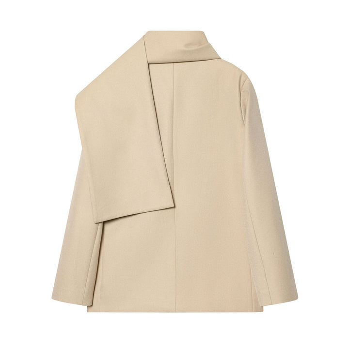 Damen nan kastiger Mantel mit integriertem Schal, kastigem Cape-Schnitt und einreihiger Knopfleiste Drune