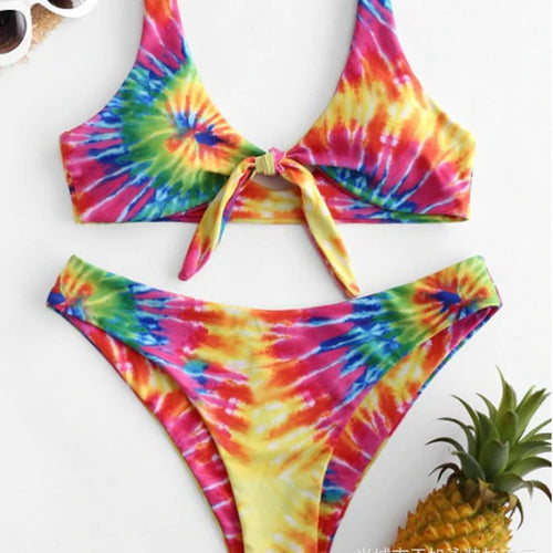 Damen Triangel-Bikini mit verspieltem Knoten-Design und hochwertigem Stoff Drune