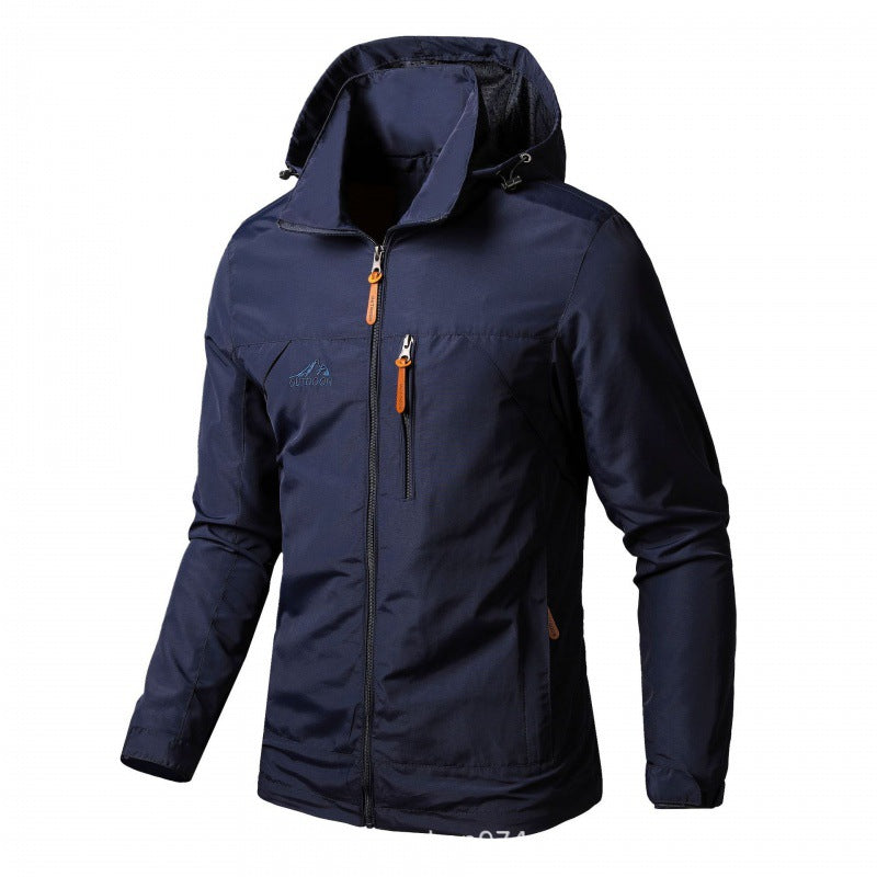 Herren nan leichte wasserabweisende Softshelljacke mit Kapuze und Sicherheitsreißverschluss Drune