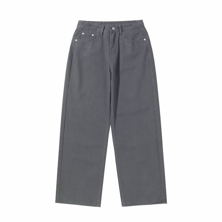 Damen Weite Cropped-Hose mit hohem Bund, geradem Bein und Five-Pocket-Design Drune