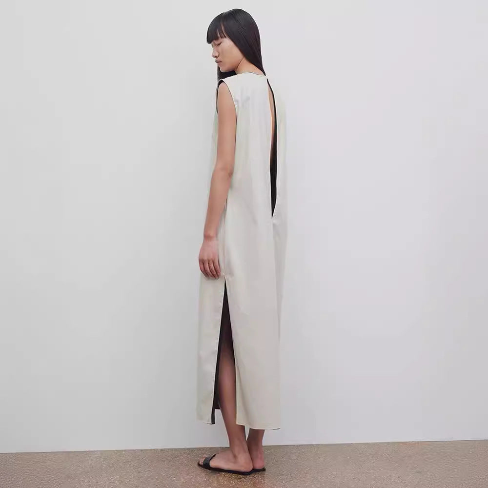 Damen Fließendes Maxikleid mit breitem Ausschnitt Drune