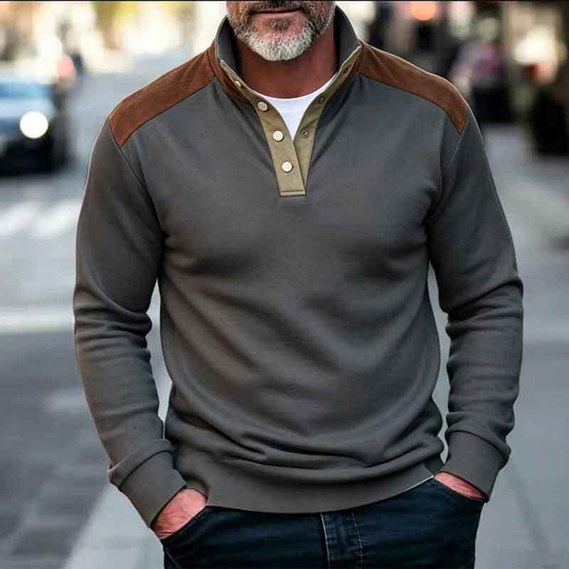 Herren Sportlicher Pullover mit Stehkragen Drune