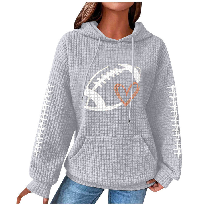 Damen Bequemer Kapuzenpullover mit Herzmotiv Drune
