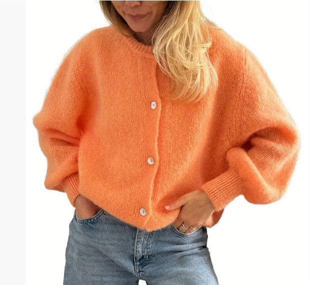 Drune | Damen Cashmere Cardigan mit Rundhalsausschnitt und Knopfverschluss