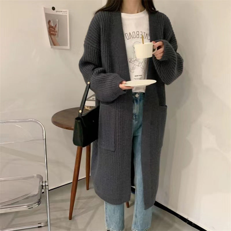 Damen Strickcardigan mit lockerer Silhouette und tiefen Taschen Drune