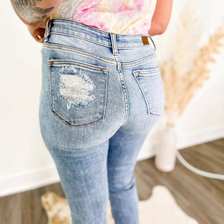 Damen Zerrissene Skinny Jeans Drune