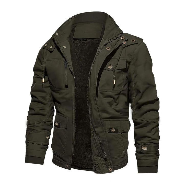 Herren gefütterte Utility-Feldjacke mit Kapuze und Teddyfutter Drune