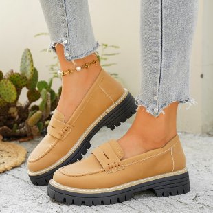 Damen Klassische Loafer mit robuster Profilsohle und gepolstertem Komfortfußbett Drune