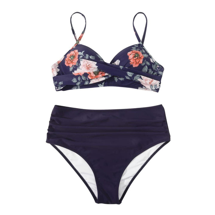 Damen High-Waist Tierdruck-Bikini-Set Drune
