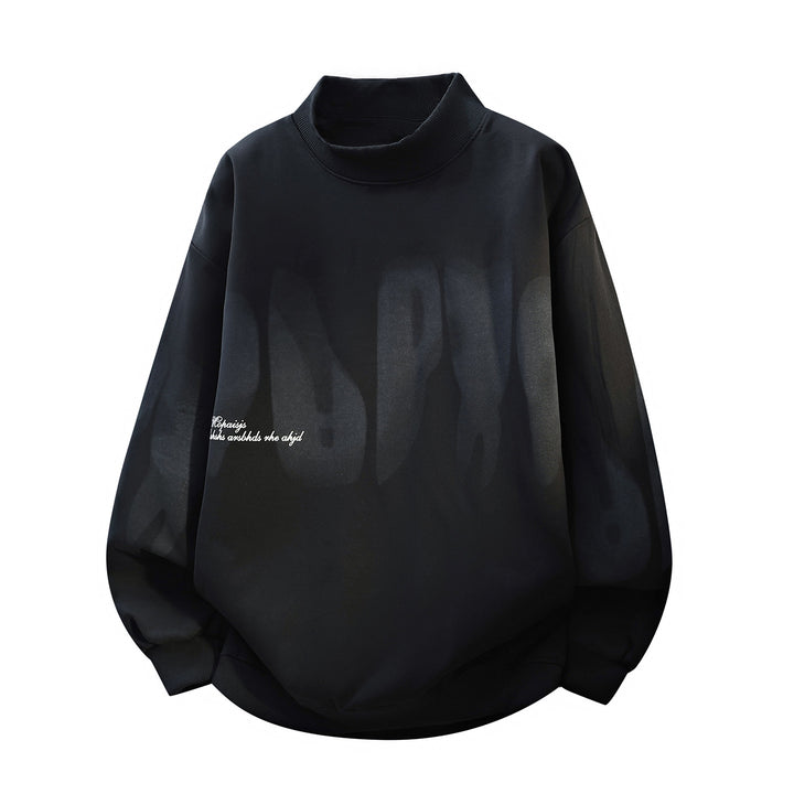 Unisex Oversize-Rundhals-Sweatshirt mit Stehkragen, abstraktem Print & gerippten Bündchen Drune