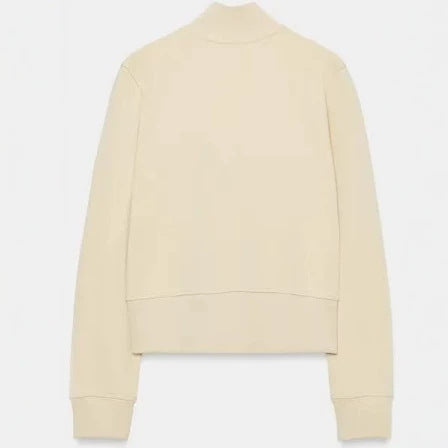 Damen Kurze Sweatjacke aus Feinsweat mit Stehkragen und dekorativer Kordelapplikation Drune
