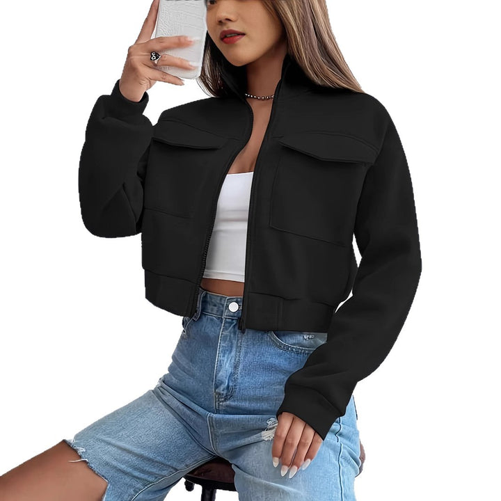 Damen modische Kurzjacke mit praktischen Aufsatztaschen und sportlichem Schnitt Drune